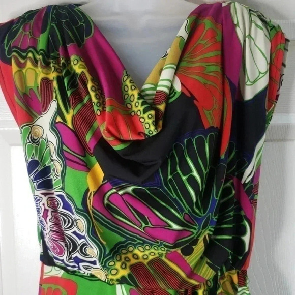 Alfani Multi Colored Dress w/ Rushing | Size 8 - Picture 4 of 5